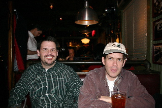 Brad and Paul at dinner.